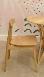 Natural Light Solid Wood Oval Back Dining Chair - Home Furniture Interiors