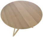 Light Wood Large Round Dining Table 100cm Diameter - Home Furniture Interiors