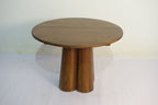 Modern Mango Wood 106cm Round 4 Seater Dining Table with Pedestal Base - Home Furniture Interiors