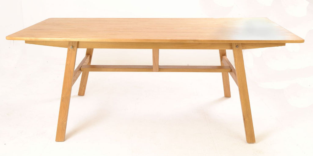 Modern Natural Wood 200cm Rectangular 8 Seater Dining Table - Home Furniture Interiors