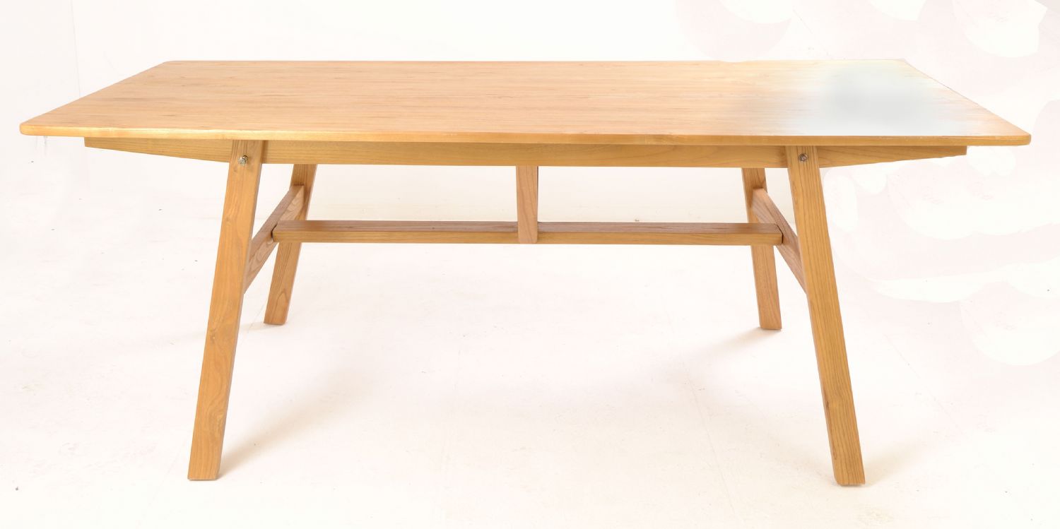 Modern Natural Wood 200cm Rectangular 8 Seater Dining Table - Home Furniture Interiors