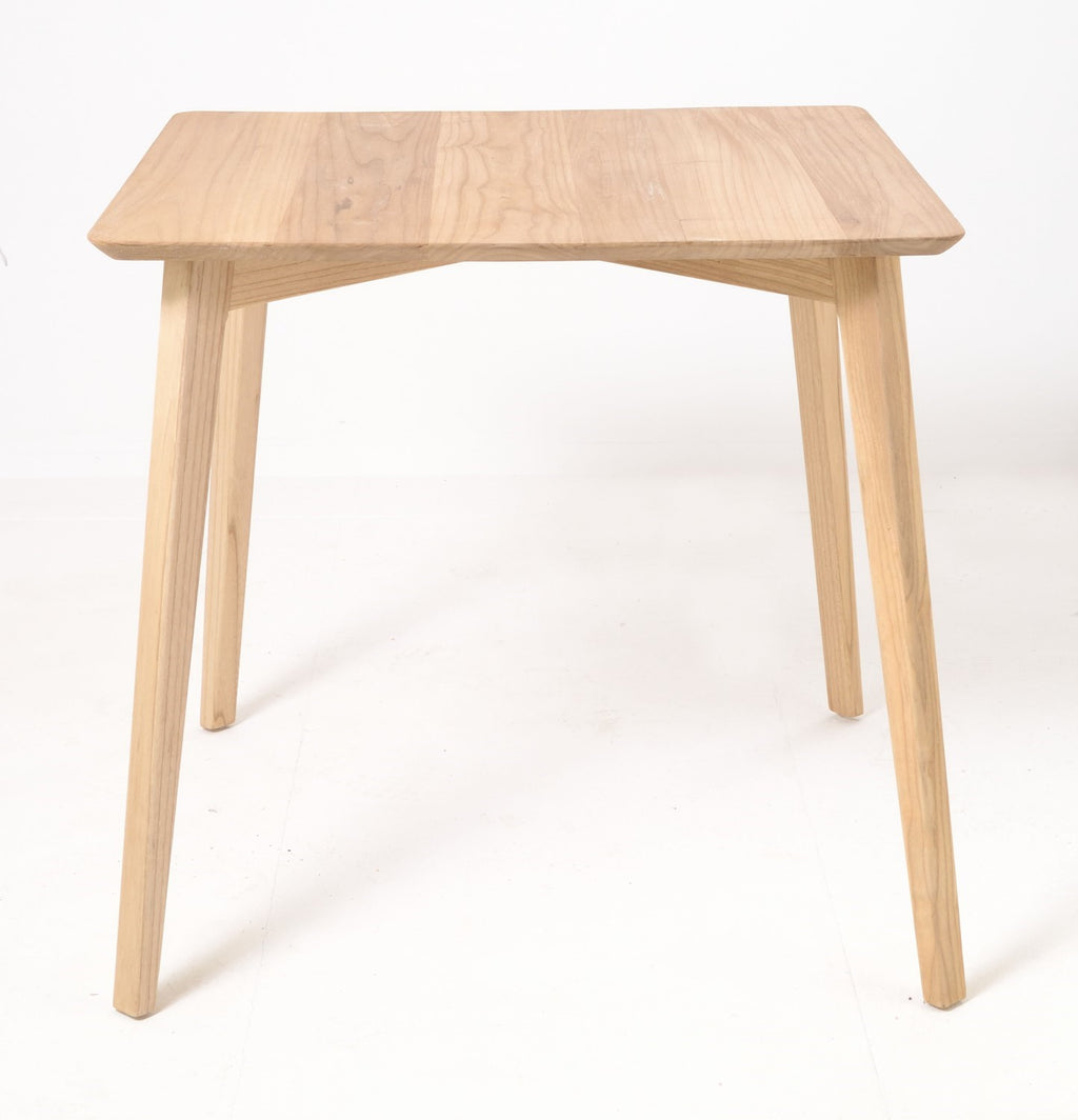 Modern Oak Veneer Square Dining Table with Tapered Legs 80cm - Home Furniture Interiors