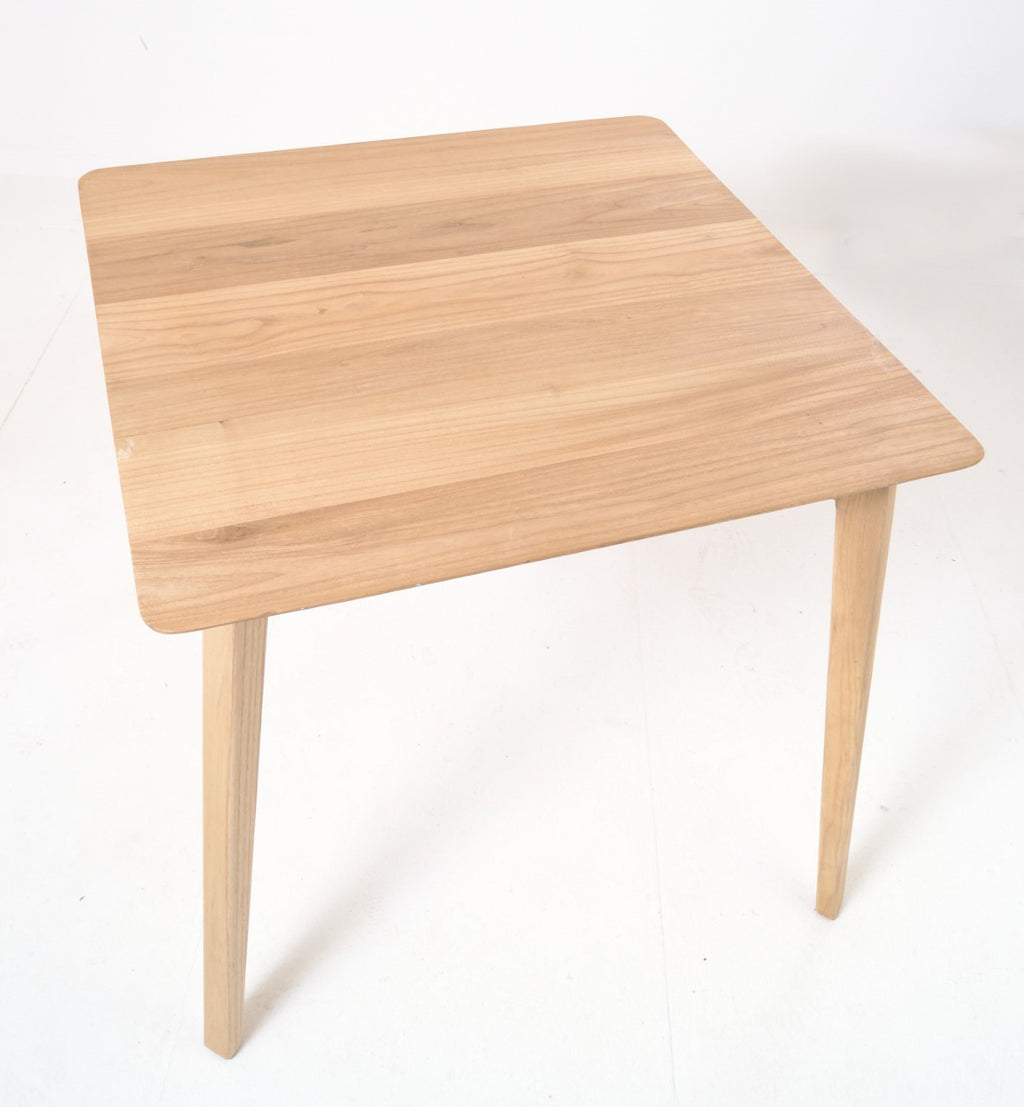Modern Oak Veneer Square Dining Table with Tapered Legs 80cm - Home Furniture Interiors