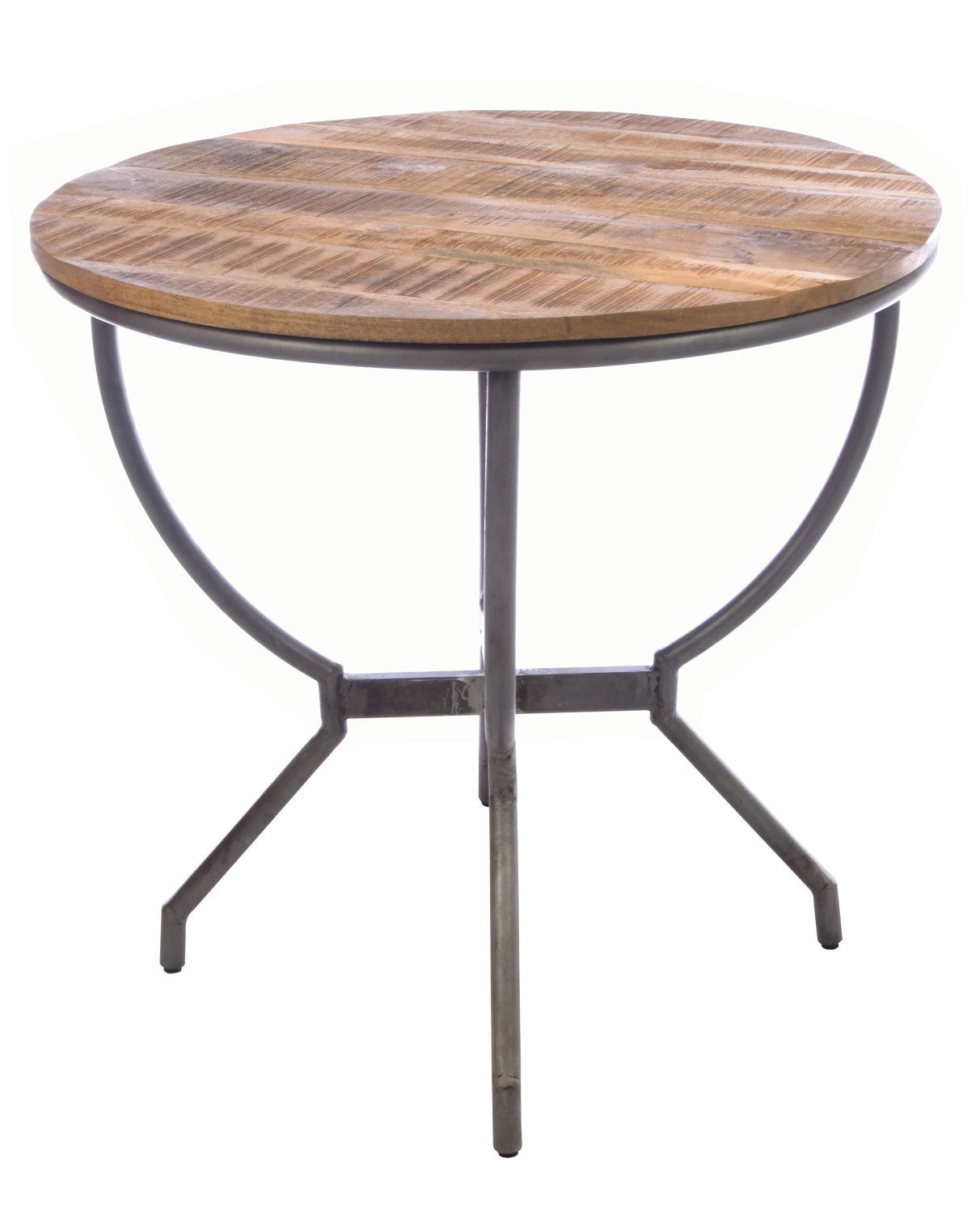 Rustic Wood Round Bistro Dining Table 80cm Diameter - Home Furniture Interiors