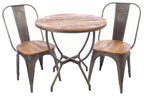 Rustic Wood Round Bistro Dining Table 80cm Diameter - Home Furniture Interiors