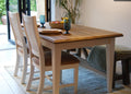 Traditional Brown Wood Rectangular Dining Table with White Painted Frame