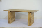 Traditional Mango Wood Rectangular 6 Seater Dining Table with Solid Block Legs - Home Furniture Interiors