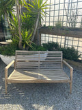 Rustic Solid Teak Wood 2 Seater Outdoor Garden Bench 130cm