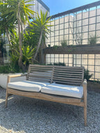 Rustic Solid Teak Wood 2 Seater Outdoor Garden Bench 130cm - Home Furniture Interiors