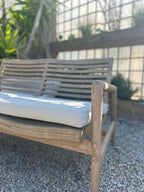Rustic Solid Teak Wood 2 Seater Outdoor Garden Bench 130cm - Home Furniture Interiors