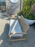 Rustic Solid Teak Wood 2 Seater Outdoor Garden Bench 130cm - Home Furniture Interiors