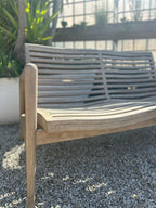 Rustic Solid Teak Wood 2 Seater Outdoor Garden Bench 130cm - Home Furniture Interiors