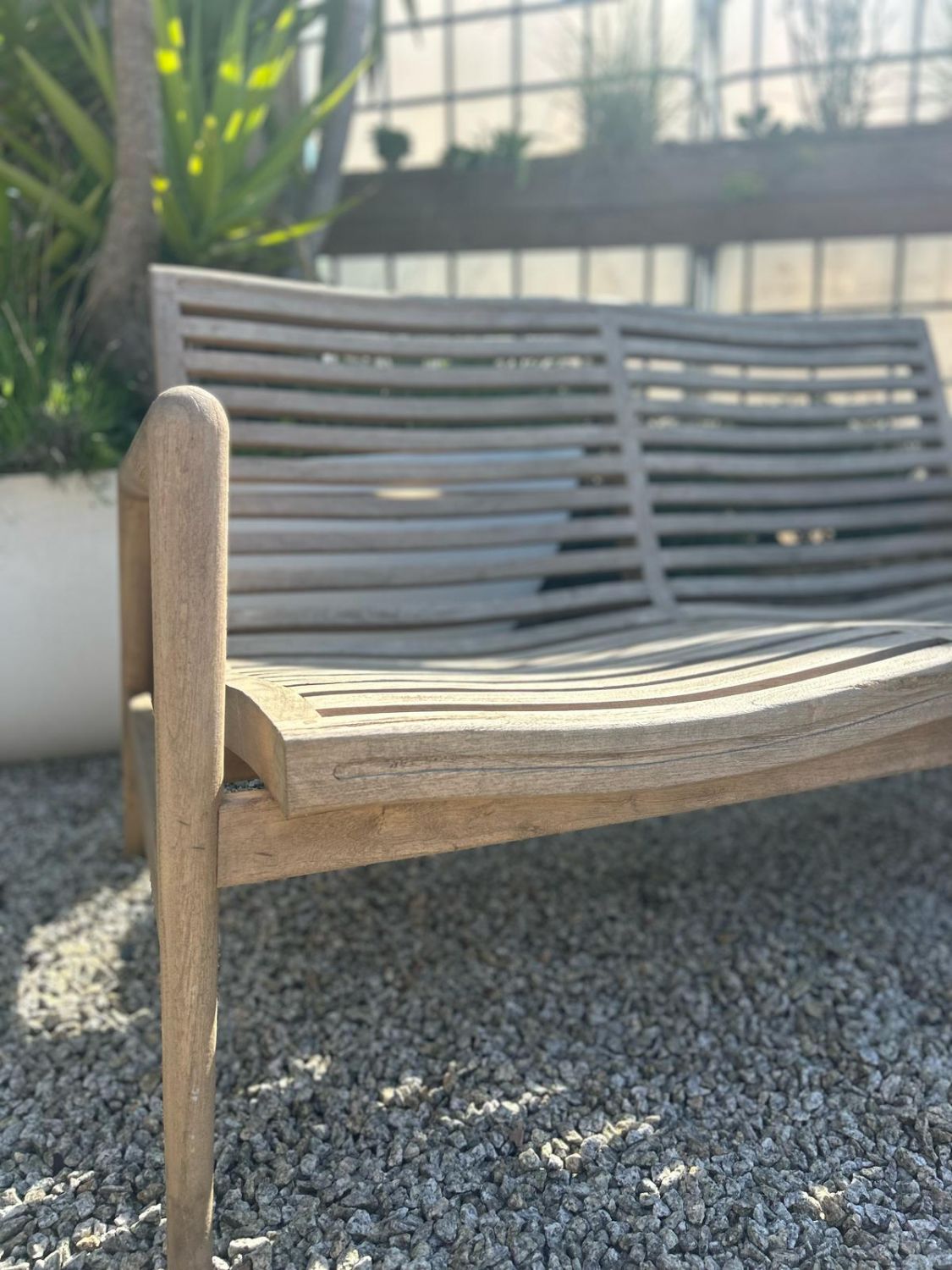 Rustic Solid Teak Wood 2 Seater Outdoor Garden Bench 130cm - Home Furniture Interiors