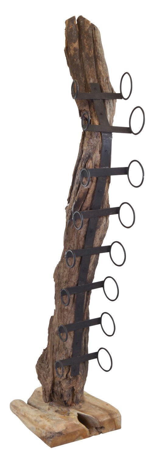 Curved Reclaimed Wood Rustic 180cm Tall Wine Rack