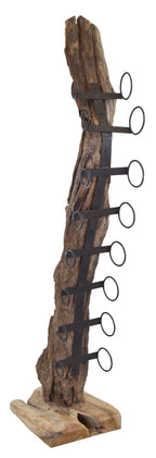 Curved Reclaimed Wood Rustic 180cm Tall Wine Rack