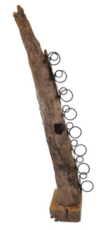Curved Reclaimed Wood Rustic 180cm Tall Wine Rack - Home Furniture Interiors
