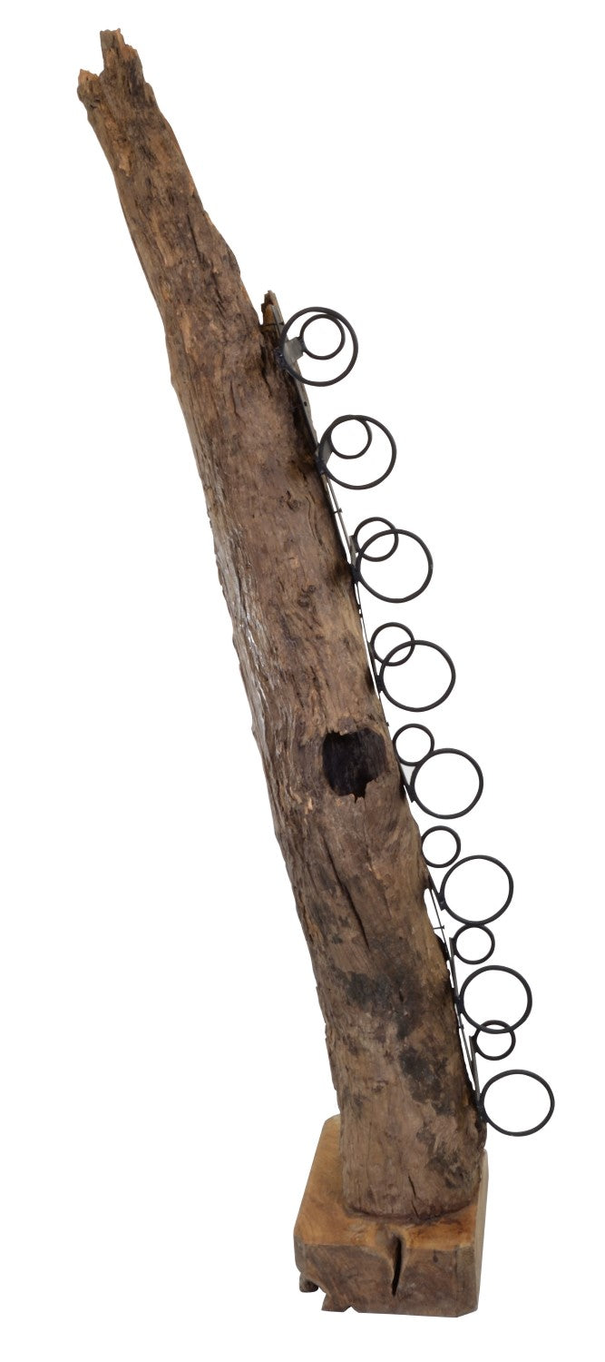 Curved Reclaimed Wood Rustic 180cm Tall Wine Rack - Home Furniture Interiors