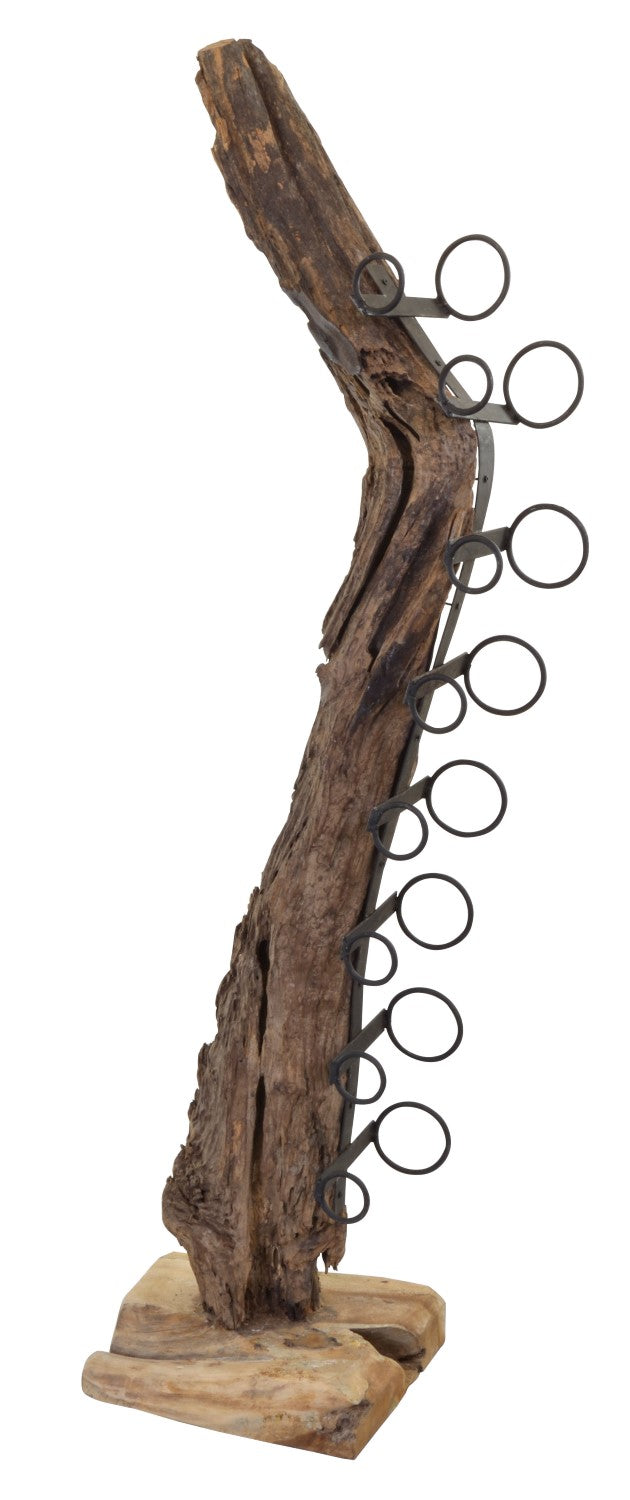 Curved Reclaimed Wood Rustic 180cm Tall Wine Rack - Home Furniture Interiors