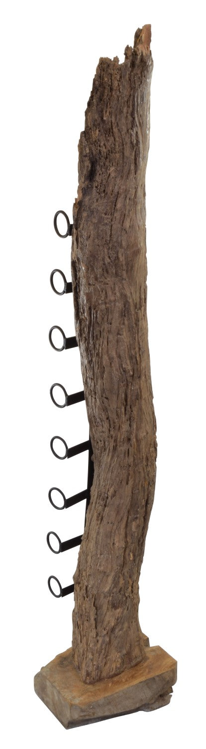 Curved Reclaimed Wood Rustic 180cm Tall Wine Rack - Home Furniture Interiors