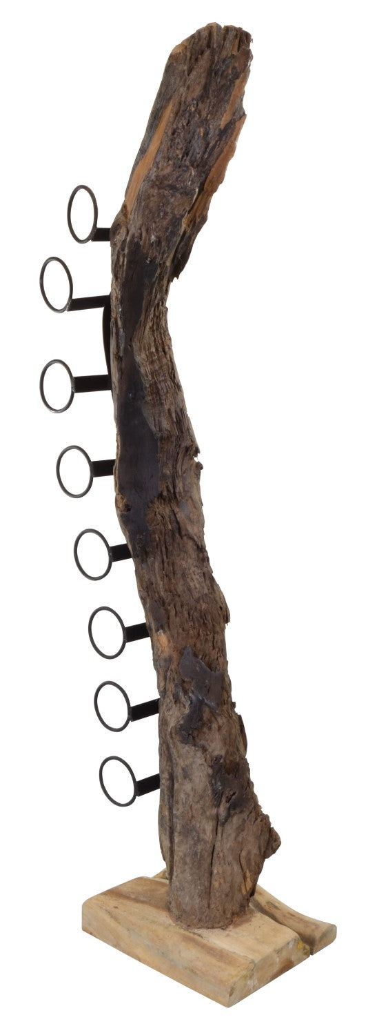 Curved Reclaimed Wood Rustic 180cm Tall Wine Rack - Home Furniture Interiors