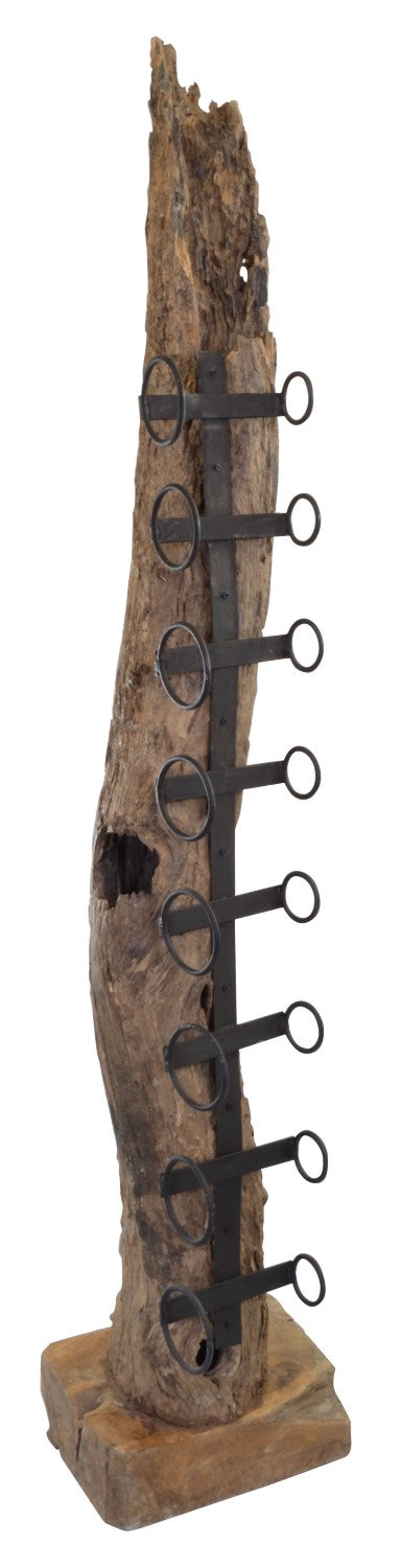 Curved Reclaimed Wood Rustic 180cm Tall Wine Rack - Home Furniture Interiors