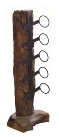 Eroded Natural Wood Bottle Shaped Wine Rack