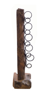 Eroded Natural Wood Bottle Shaped Wine Rack - Home Furniture Interiors