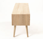 Modern Natural Oak Veneer 4 Drawer Media Unit with Open Shelves - Home Furniture Interiors