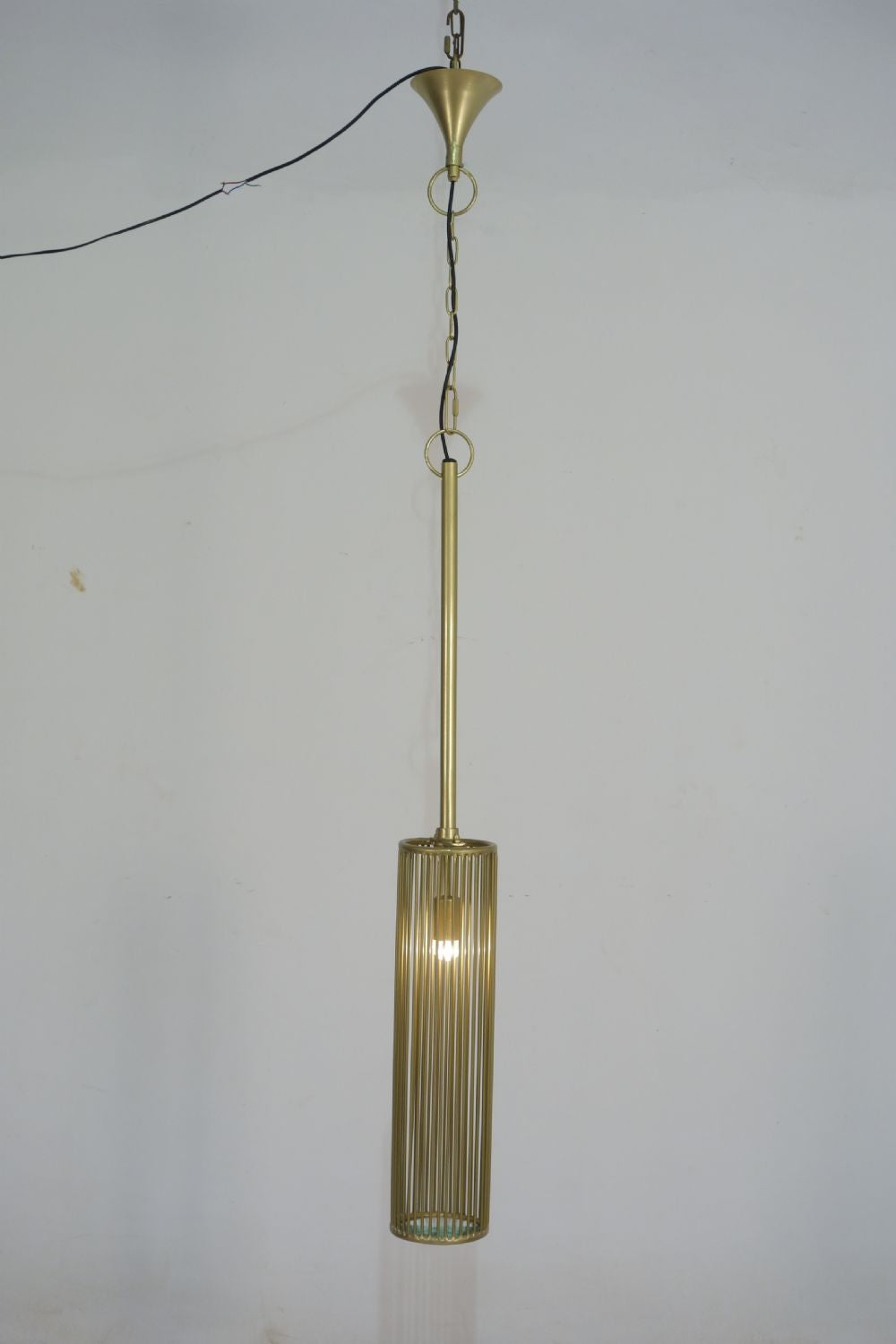 Iron Tall Wire Pendant with Magnifying Glass Large
