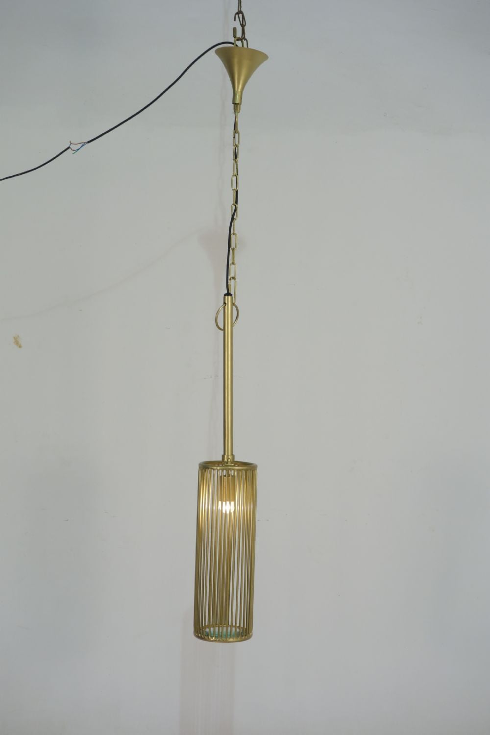 Modern Antique Brass Iron Wire Medium Pendant Light