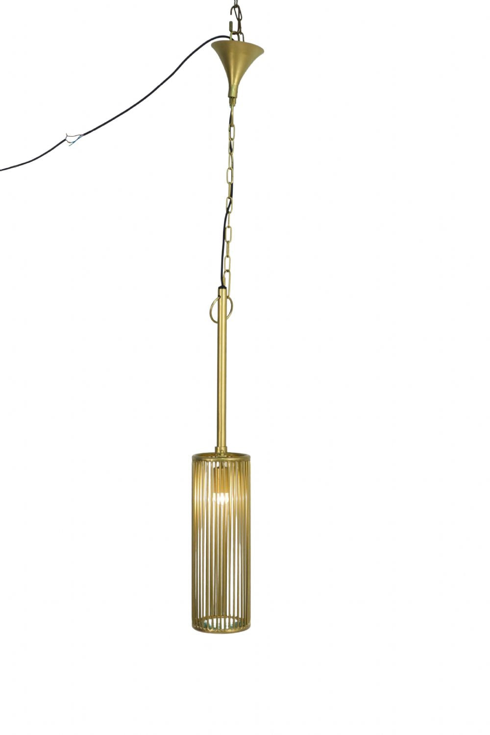 Modern Antique Brass Iron Wire Medium Pendant Light - Home Furniture Interiors