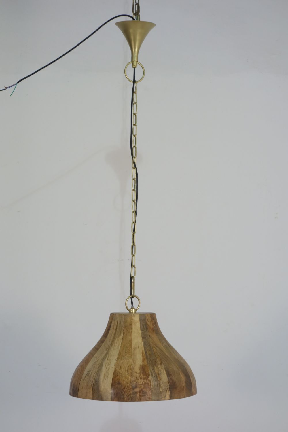 Modern Natural Mango Wood Canopy Style Pendant Light