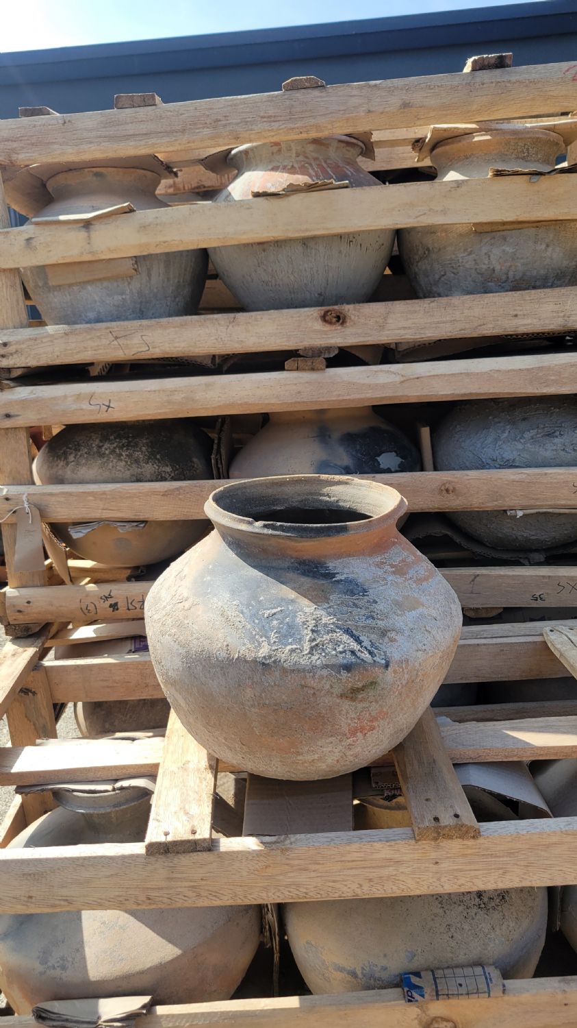 Rustic Light Clay Pottery Planters Set of 3