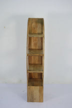 Traditional Mango Wood D Shape Open Storage Display Shelf - Home Furniture Interiors