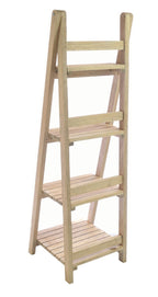 Vintage Mahogany Wood 139cm Ladder Shelf Unit in Rustic Finish - Home Furniture Interiors