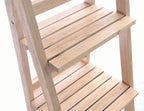 Vintage Mahogany Wood 139cm Ladder Shelf Unit in Rustic Finish - Home Furniture Interiors