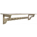 Vintage Rustic Mahogany Wood 150cm Wide Wall Coat Rack with Shelf