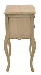 French Carved Natural Wood Bedside Lamp Table Cabriole Legs - Home Furniture Interiors