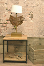 Industrial Style Natural Mango Wood Square Side Lamp Table - Home Furniture Interiors
