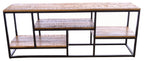Industrial Mango Wood and Iron Large Sideboard Display Unit 180cm - Home Furniture Interiors