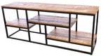 Industrial Mango Wood and Iron Large Sideboard Display Unit 180cm - Home Furniture Interiors