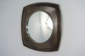 Rustic Style Curved Square Frame Mango Wood Round Mirror 107x107cm