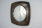 Rustic Style Curved Square Frame Mango Wood Round Mirror 107x107cm