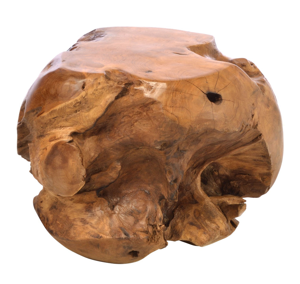 Antique Natural Teak Root Ball Stool 40cm Wide - Home Furniture Interiors