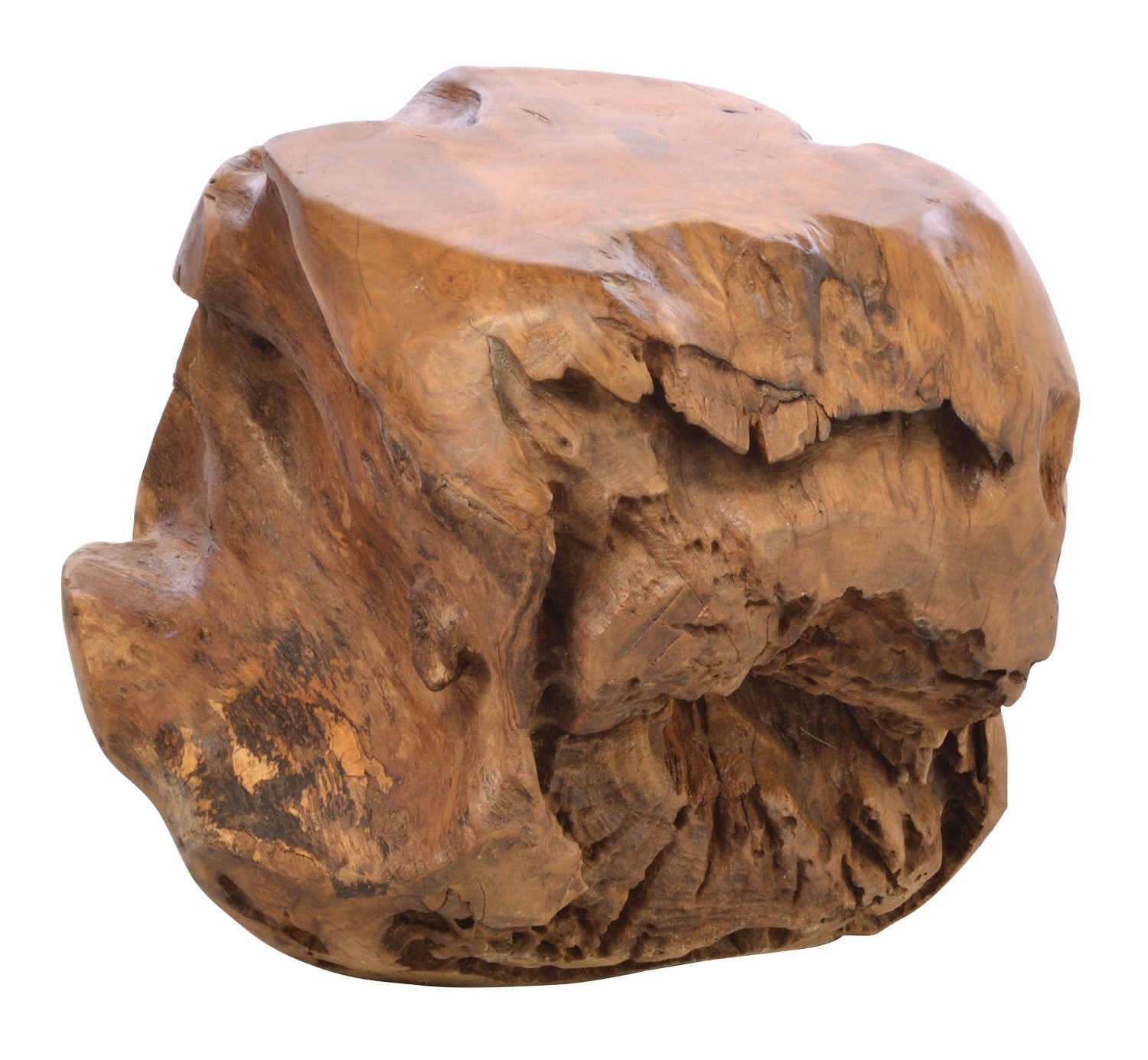 Antique Natural Teak Root Ball Stool 40cm Wide - Home Furniture Interiors