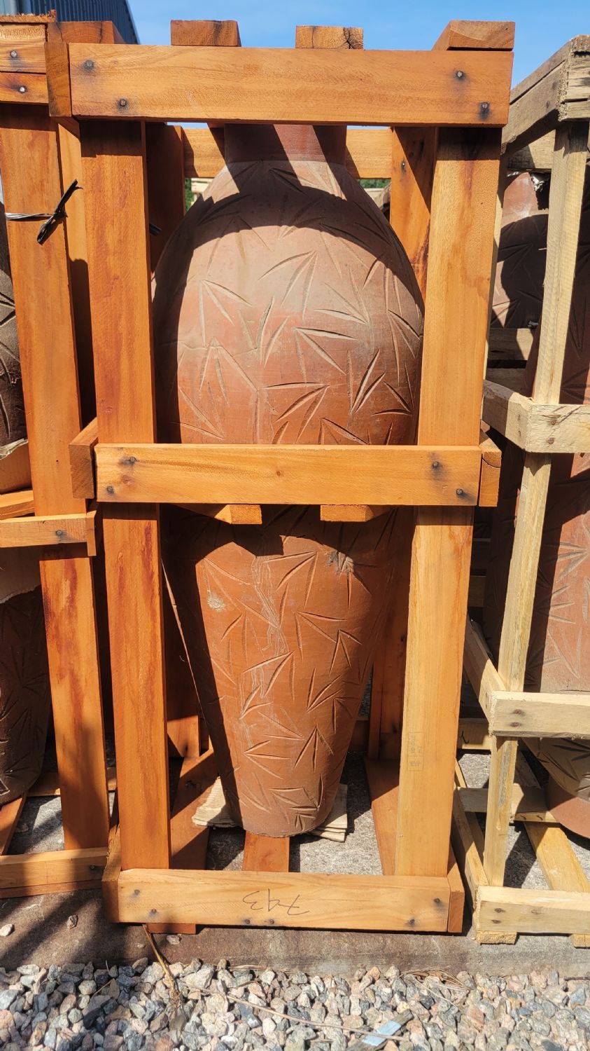 Tall Rustic Terracotta Decorative Urn