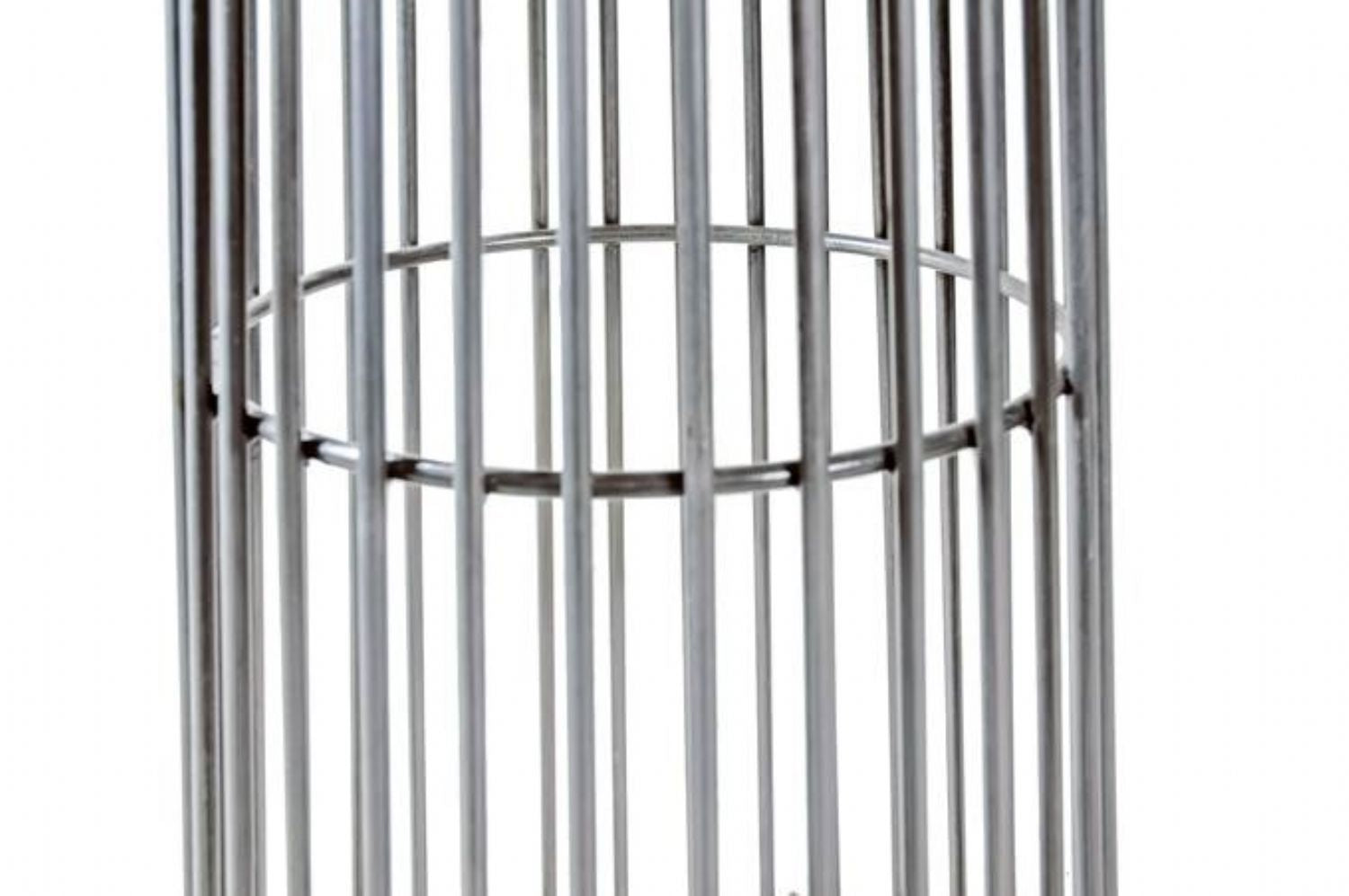 Industrial Round Mango Wood Birdcage Bar Table with Gunmetal Steel Base