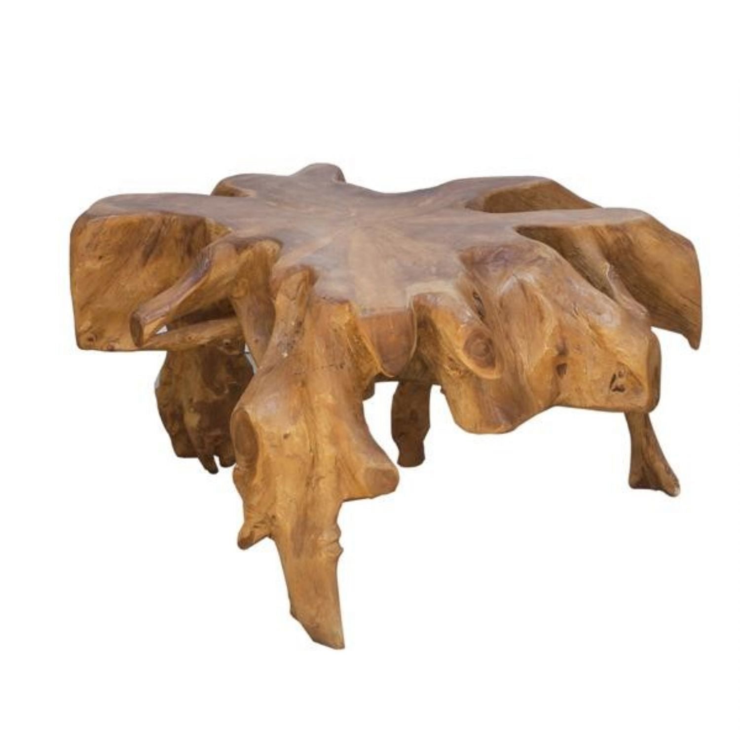 Organic and Sculpted Natural Teak Root Heavyweight Coffee Table