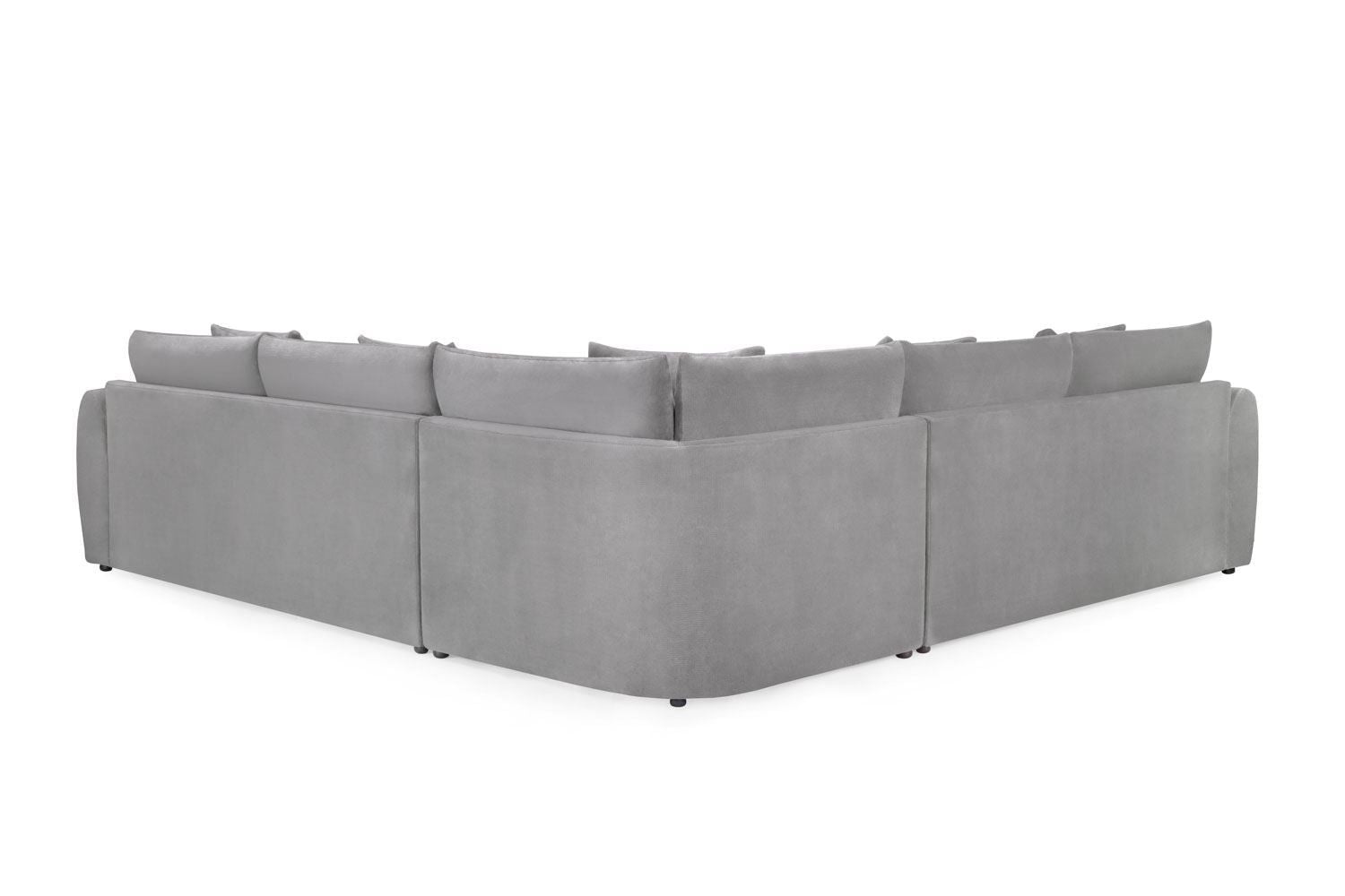 Grey Fabric Large Corner Group Sofa Curved Arms - Home Furniture Interiors