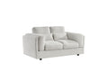 Beige Chenille Fabric 2 Seater Sofa with Chunky Arm Cushions - Home Furniture Interiors